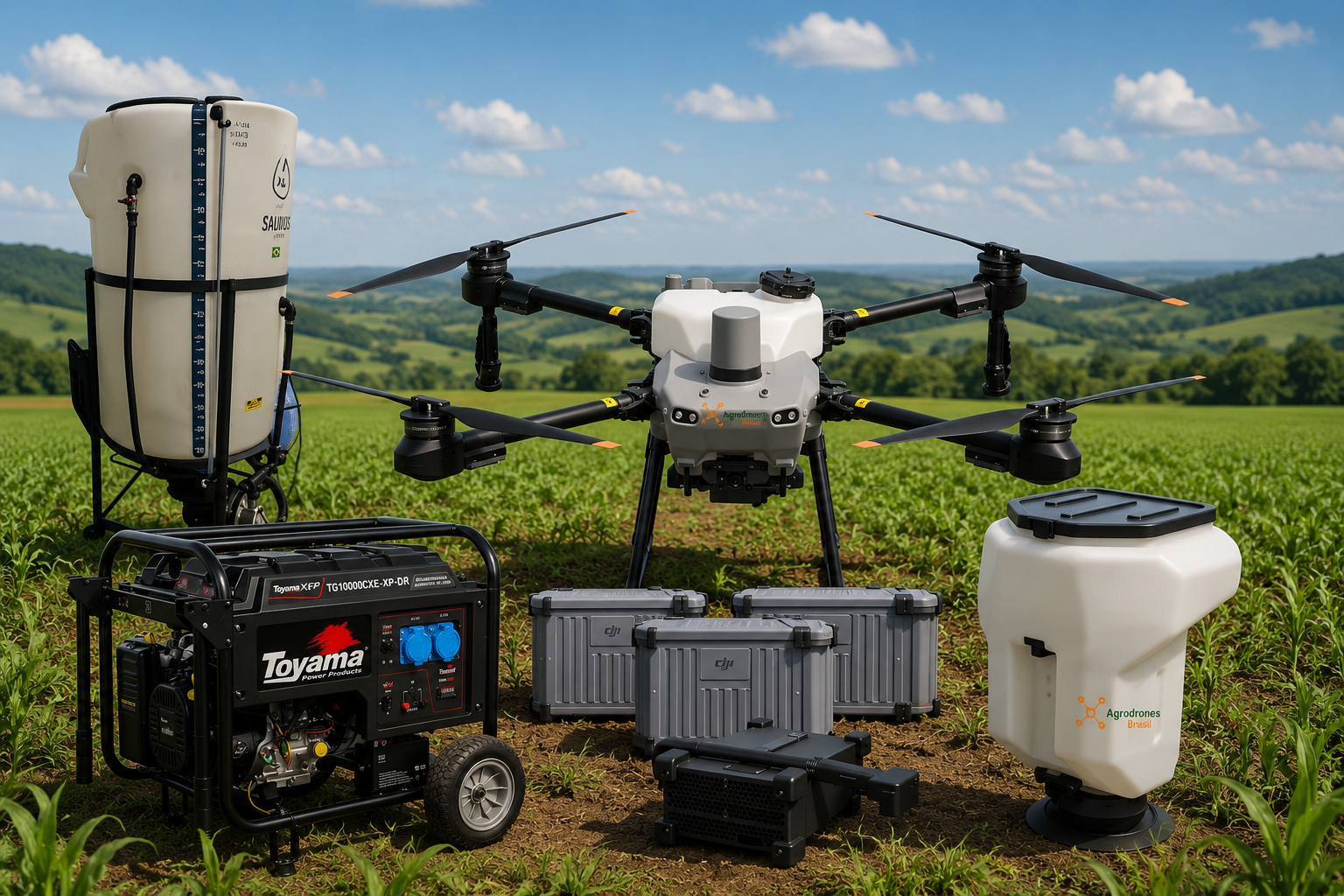 Kit DJI Agras T50 Completo + Gerador + Dispersor + Misturador